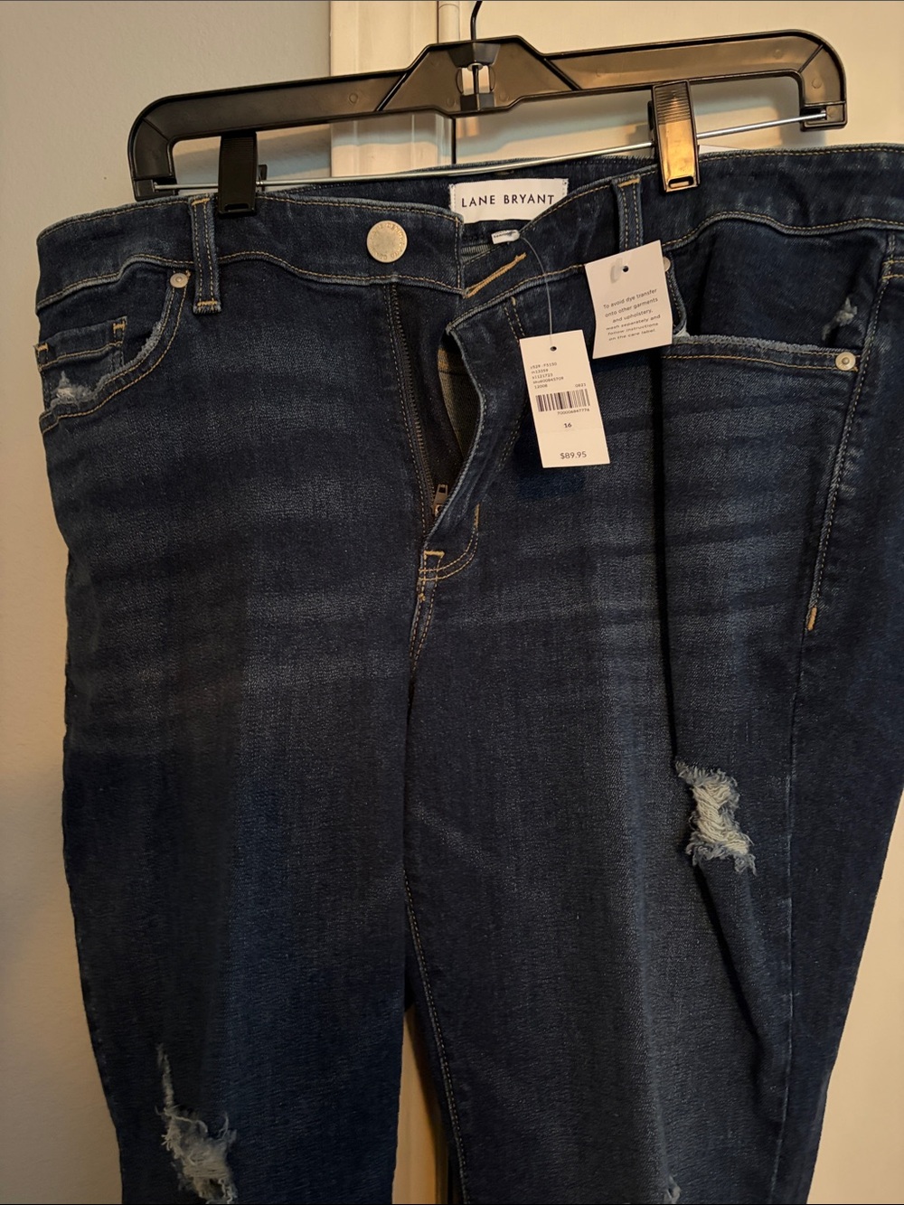 Lane Bryant Indigo Skinny Jeans with Distressed Details